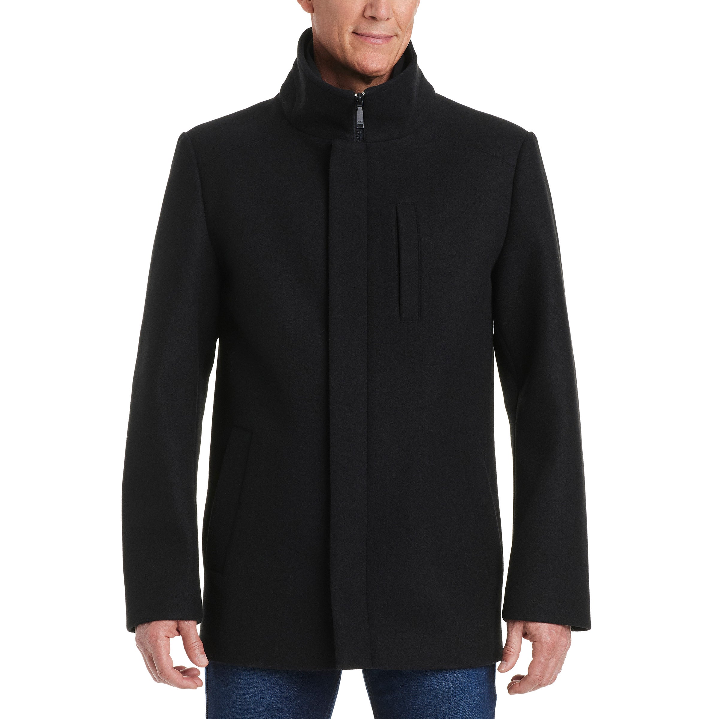 Vince Camuto Men's Faux Wool Coat With Internal Bib | Costco