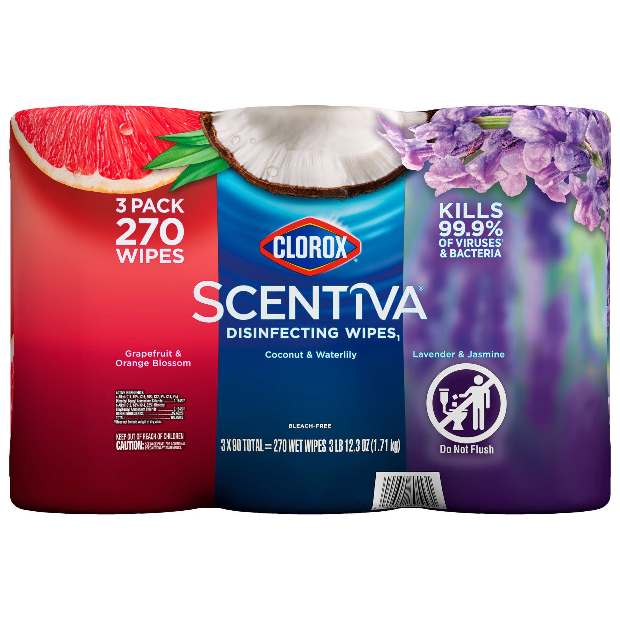 バイオリュクスバイライプス３枚 Clorox Scentiva Disinfecting Wipes, Variety Pack, 90-count, 3-pack
