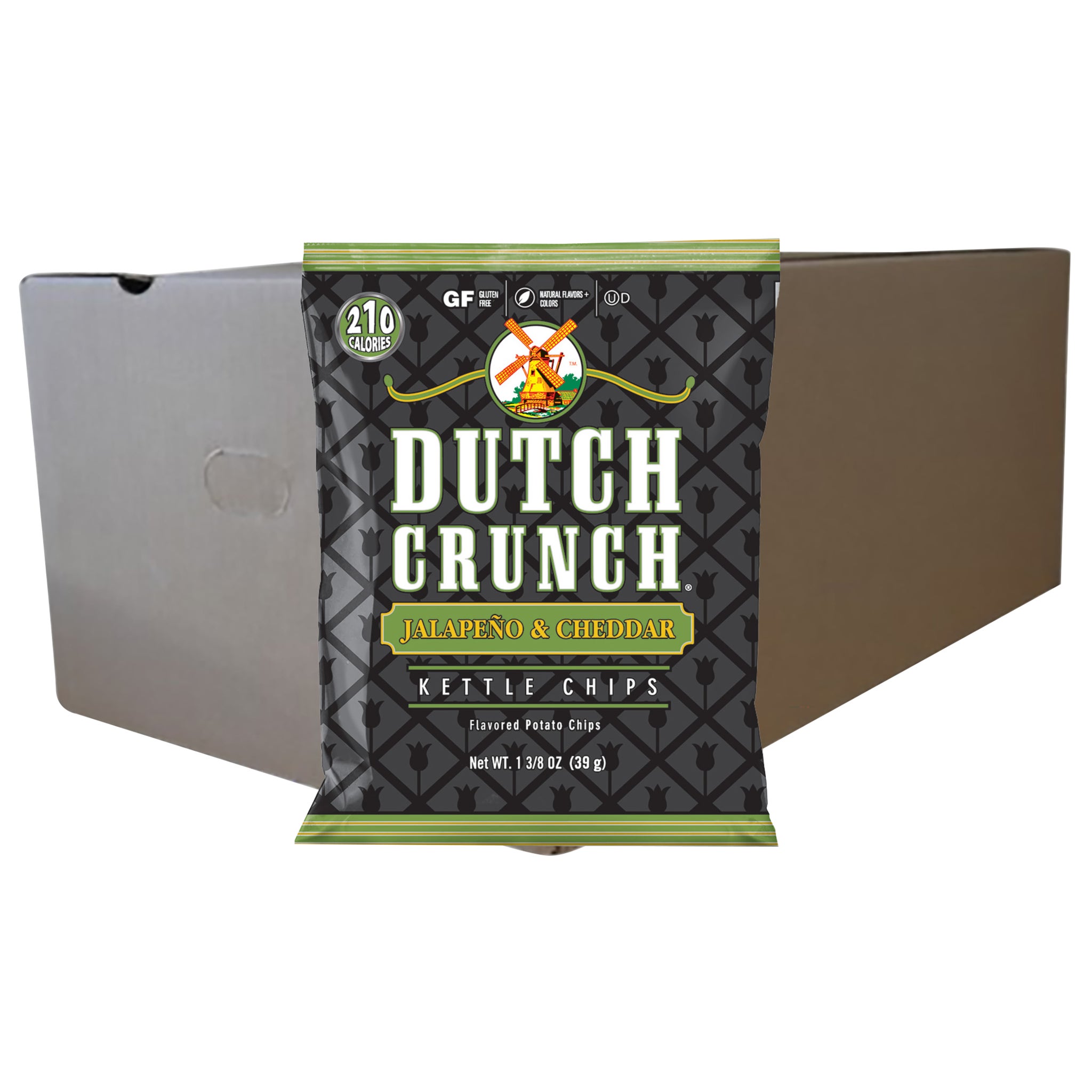 ヴェリテクール　チュリック Old Dutch, Dutch Crunch Kettle Chips, Jalapeno & Cheddar, 1.37 oz