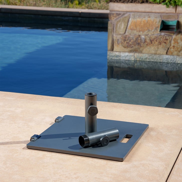 flat patio umbrella base Half Round The base includes 2 built California Umbrella RL80 2 Section
