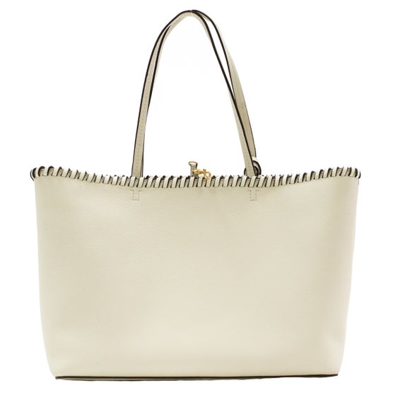 Tory Burch Mcgraw Whipstitch Tote Bag, New Ivory | Costco