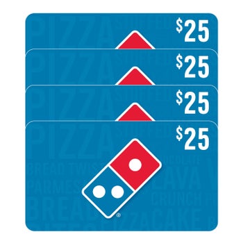 Domino's Four Restaurant $25 eGift Cards ($100 Value)