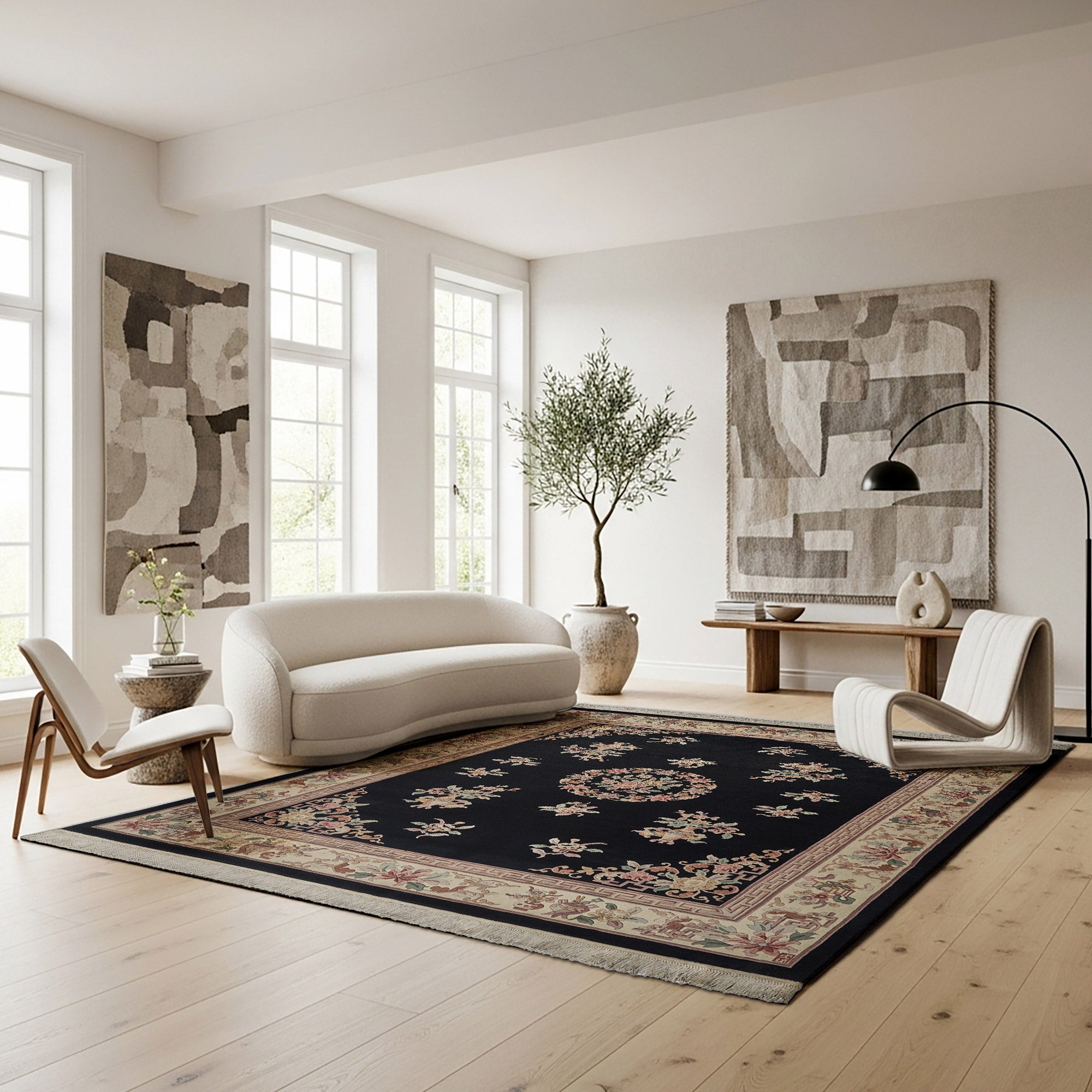 Pagoda Hand Knotted Area Rug, Murten Black, 8' x 10' | Costco