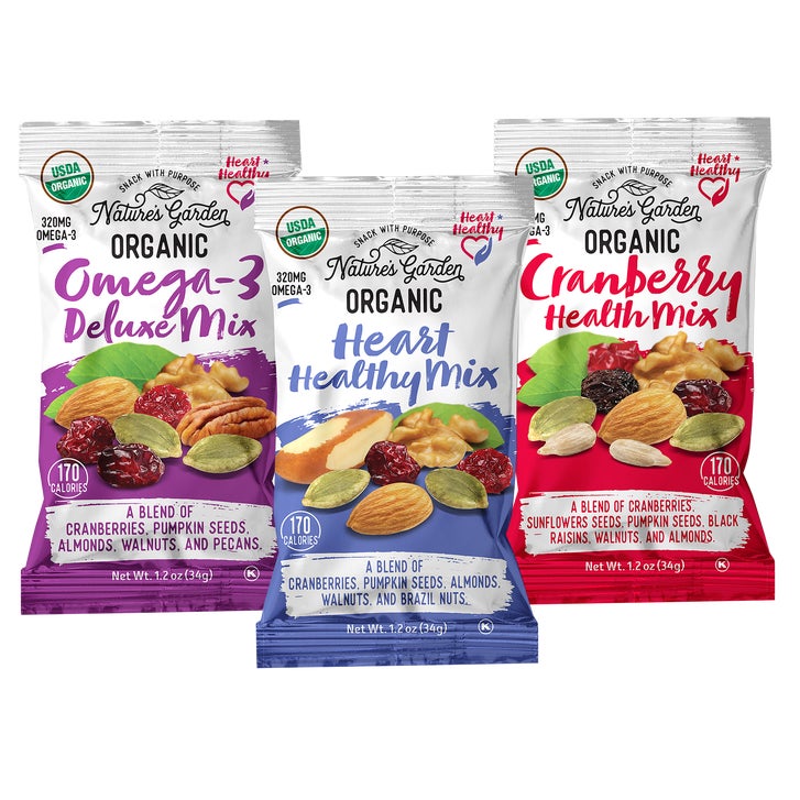 Nature's Garden Organic Trail Mix Snack Packs, Variety Pack, 1.2
