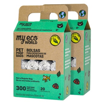 MyEco World Poop Bags 40 Roll Pack, 600 Bags