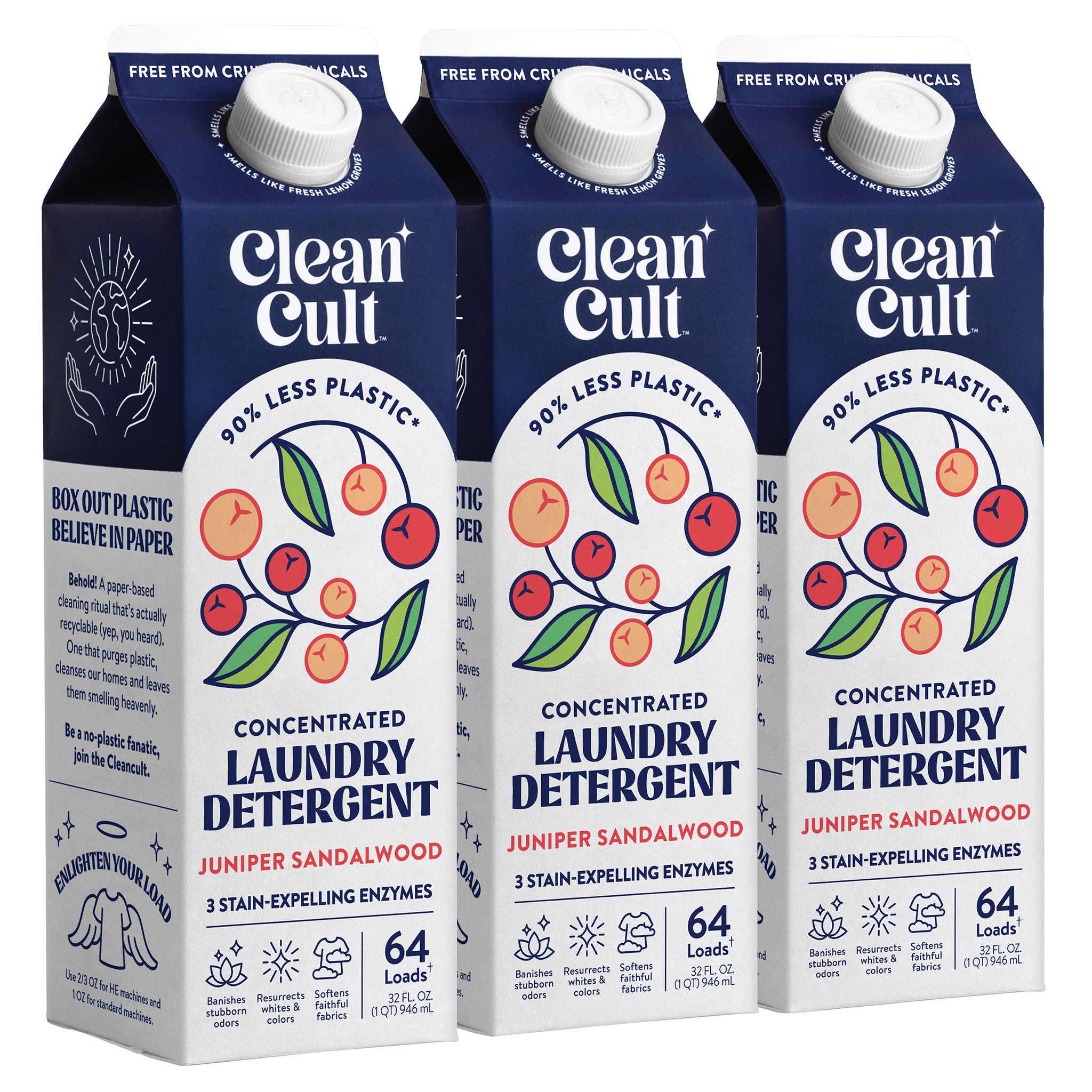 Cleancult Liquid Laundry Detergent, Juniper Sandalwood, 192 Loads