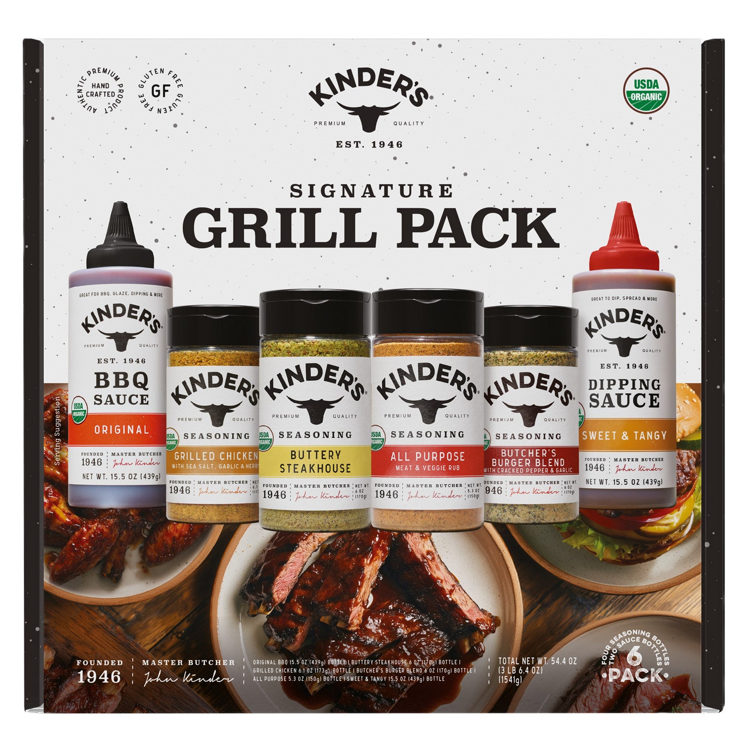Kinder's Organic Signature Grill Variety Pack, 54.4 oz