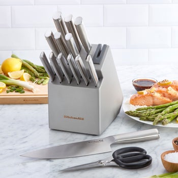 KitchenAid Gourmet Forged Japanese Steel 15-piece Knife Block Set