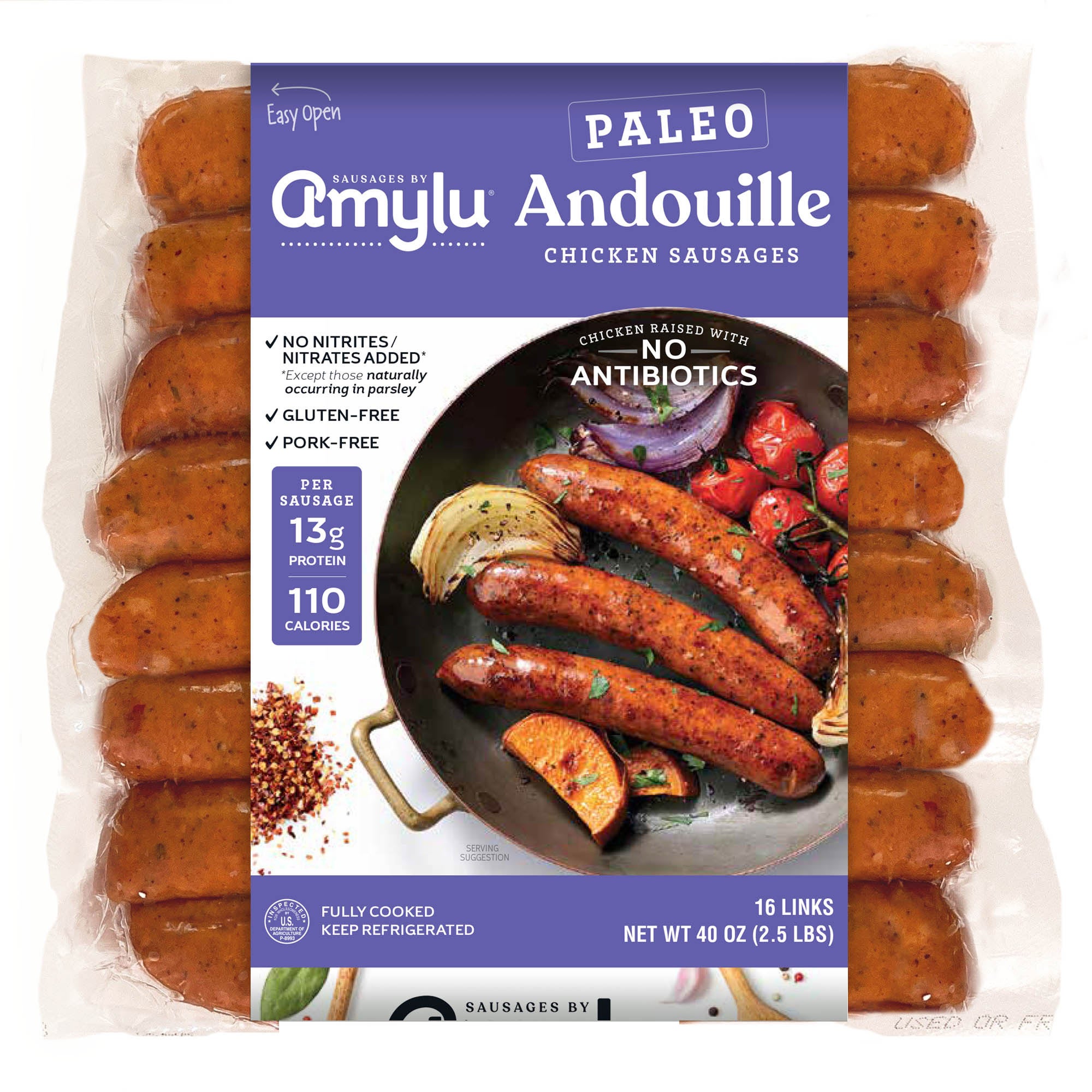 Amylu Paleo Andouille Chicken Sausages