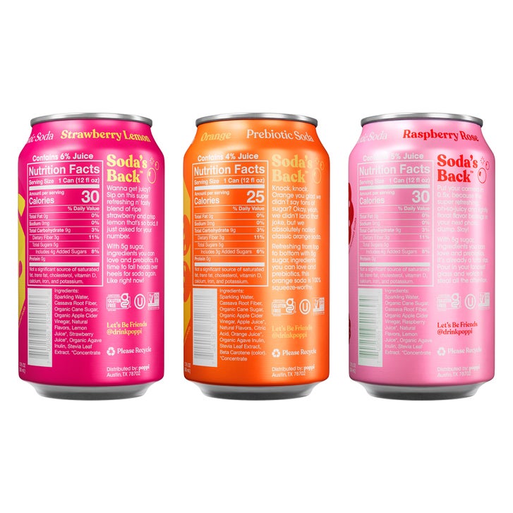 poppi Prebiotic Soda, Variety Pack, 12 fl oz, 18 ct | Costco