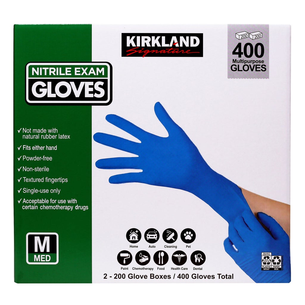 Kirkland Signature Nitrile Exam Gloves, 400-count, Size Medium