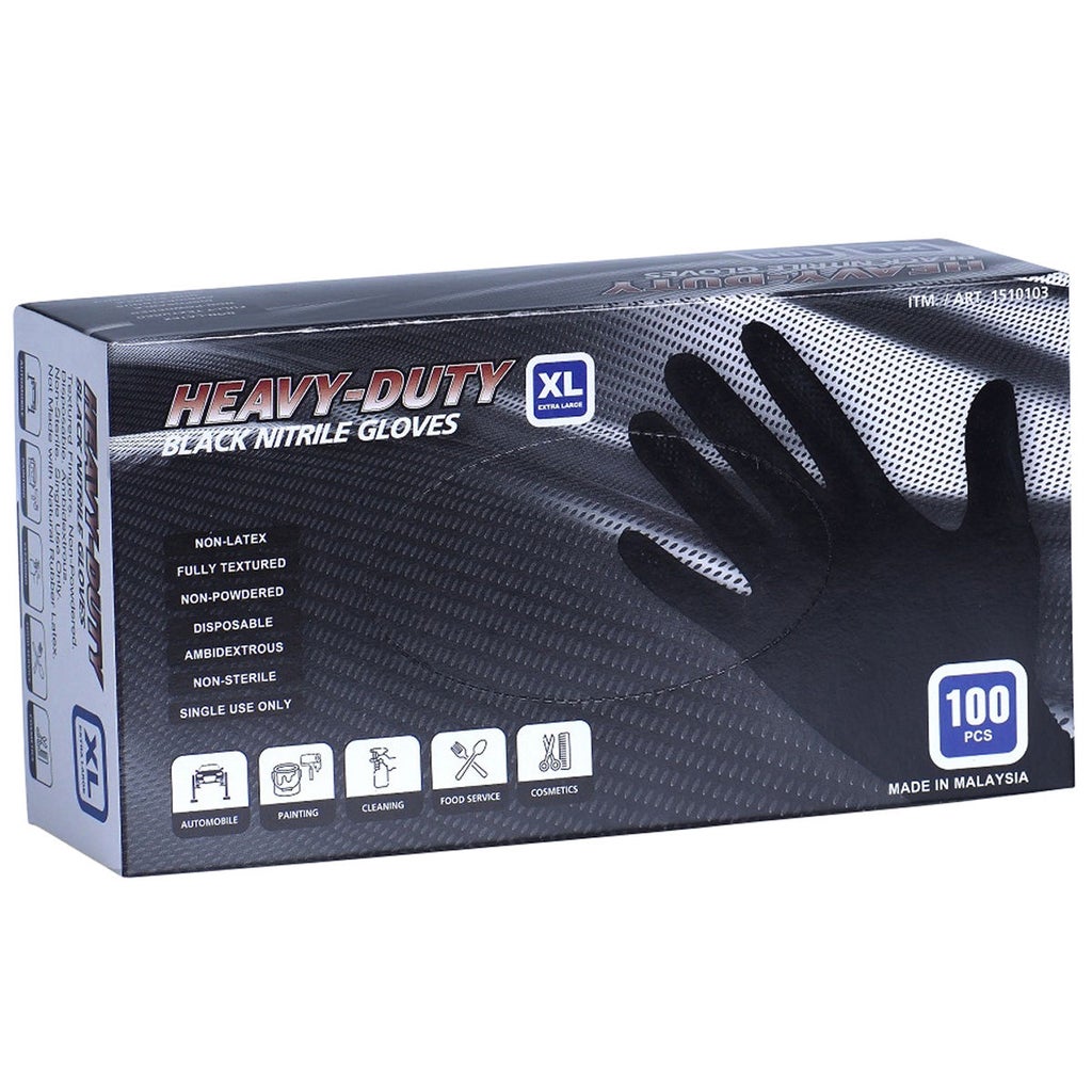 Heavy-Duty Black Nitrile Gloves, X-Large, 100 ct | Costco