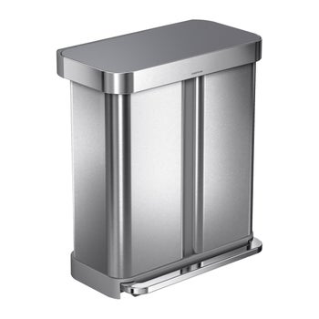 simplehuman 58L Dual Compartment Step Can with Plastic Lid | Costco