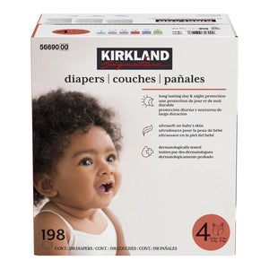 Kirkland Signature Diapers Size 4, Pack of 198
