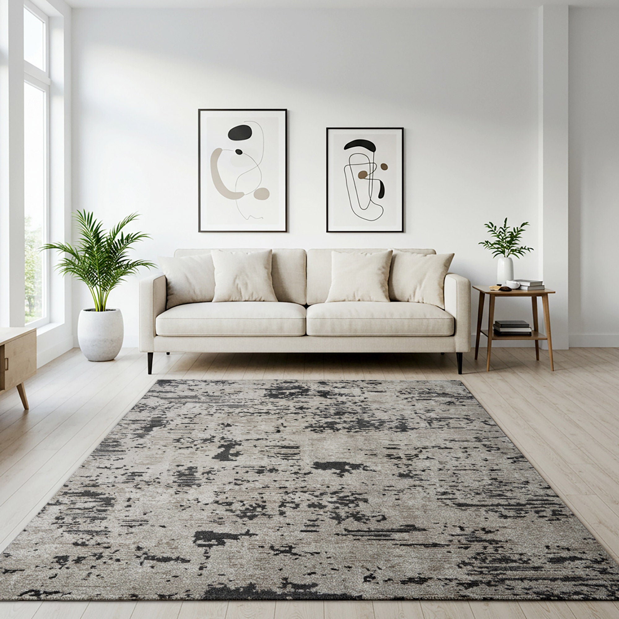 Solaris Area Rug, Argent Charcoal, 6'6” x 9' | Costco
