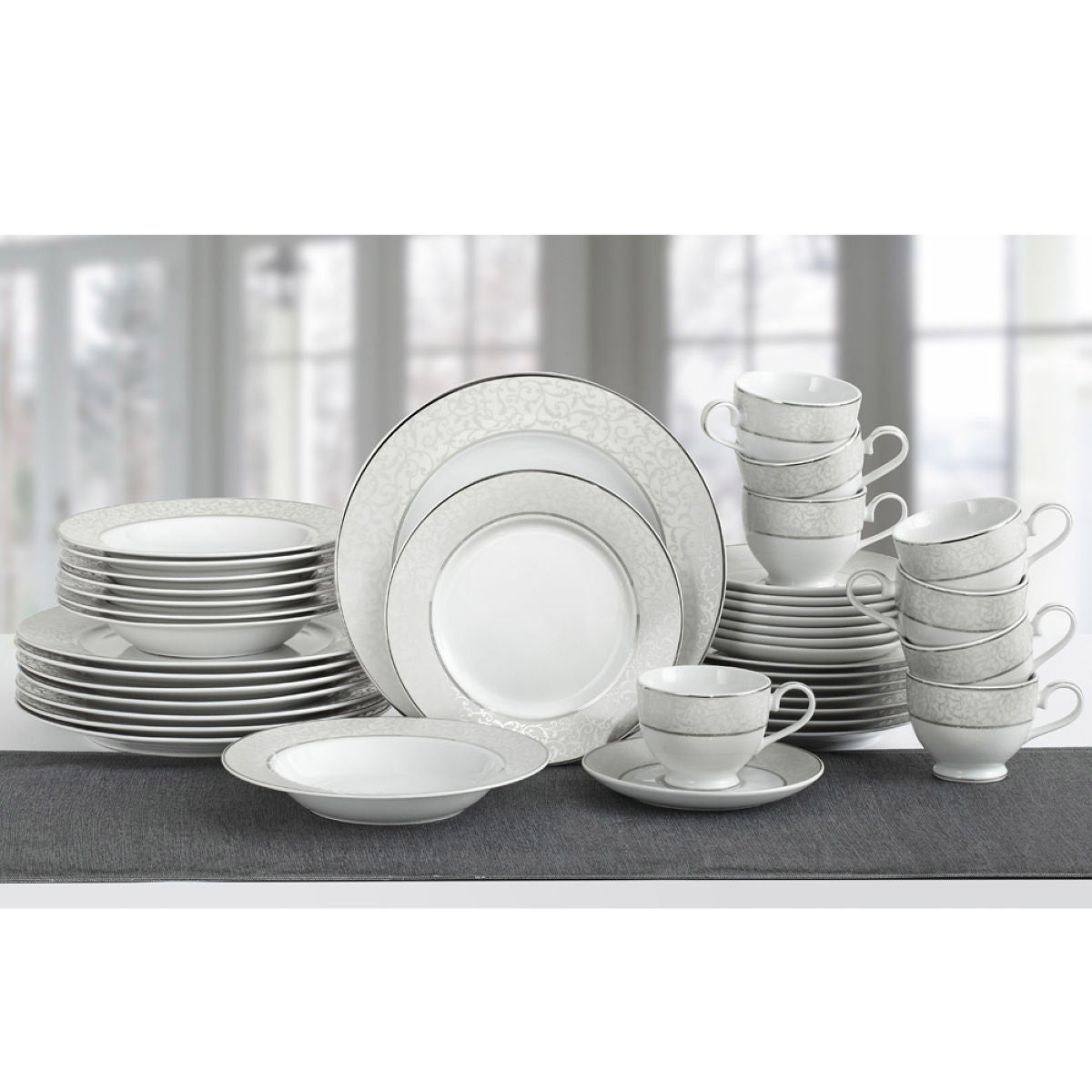 Mikasa Parchment 40-piece Porcelain Dinnerware Set | Costco