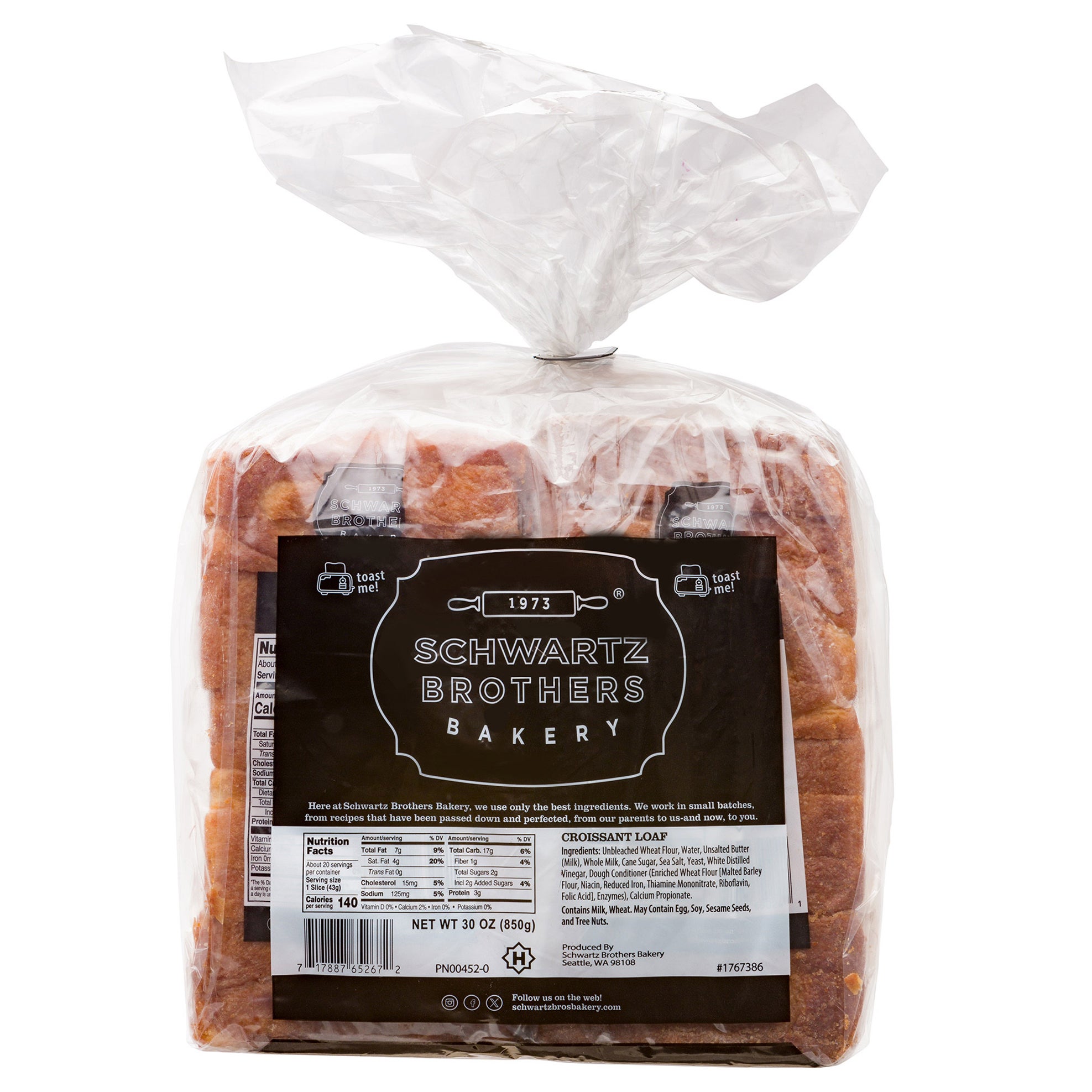 Schwartz Brothers Bakery Croissant Loaf, 15 oz, 2 ct | Costco