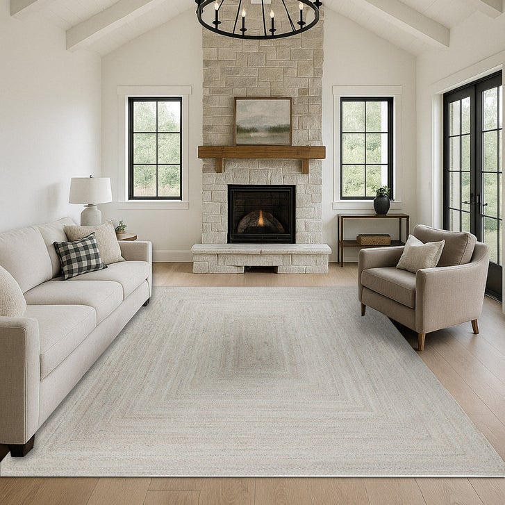 Obeetee Layla Braided Area Rug, Tan, 7'9