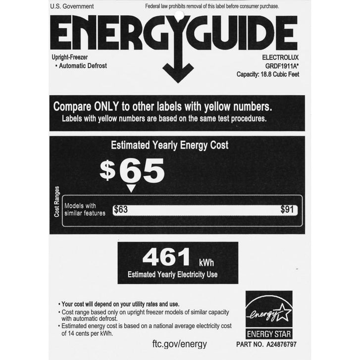 Frigidaire Gallery 18.8 cu. ft. Single-Door Freezer | Costco