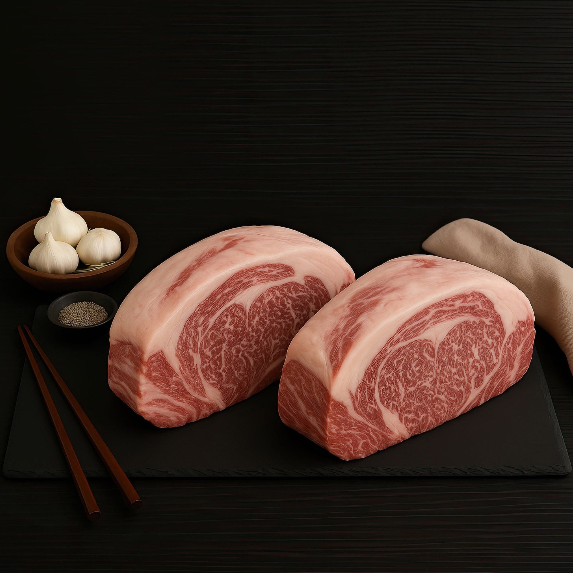 Authentic Wagyu Japanese A5 Boneless Ribeye Roast A5 Grade, 2 - 3 lbs, 6 lbs Total