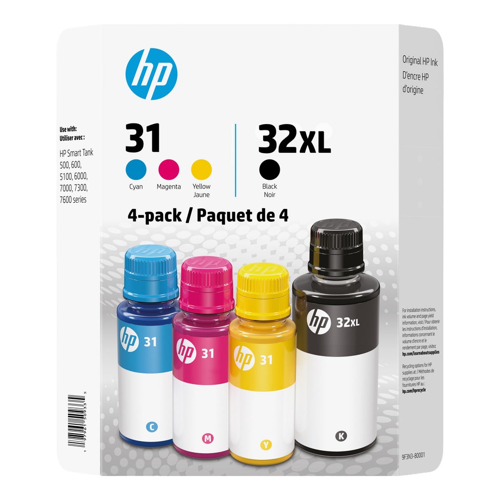 HP 32XL/31 High-Yield Ink Bottle Combo Pack (4-Pack) | Costco