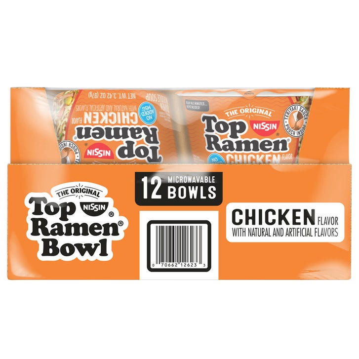 Nissin Top Ramen Bowl, Chicken, 3.42 oz, 12-count | Costco