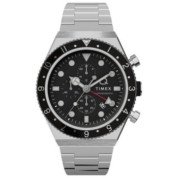 【ジャンク品】TWEMCO QD-35 Timex Q 3-Time Zone Black Dial Men's Watch | Costco
