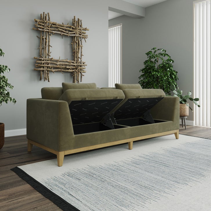 Thomasville Mokena Fabric Stationary Sofa with Storage | Costco
