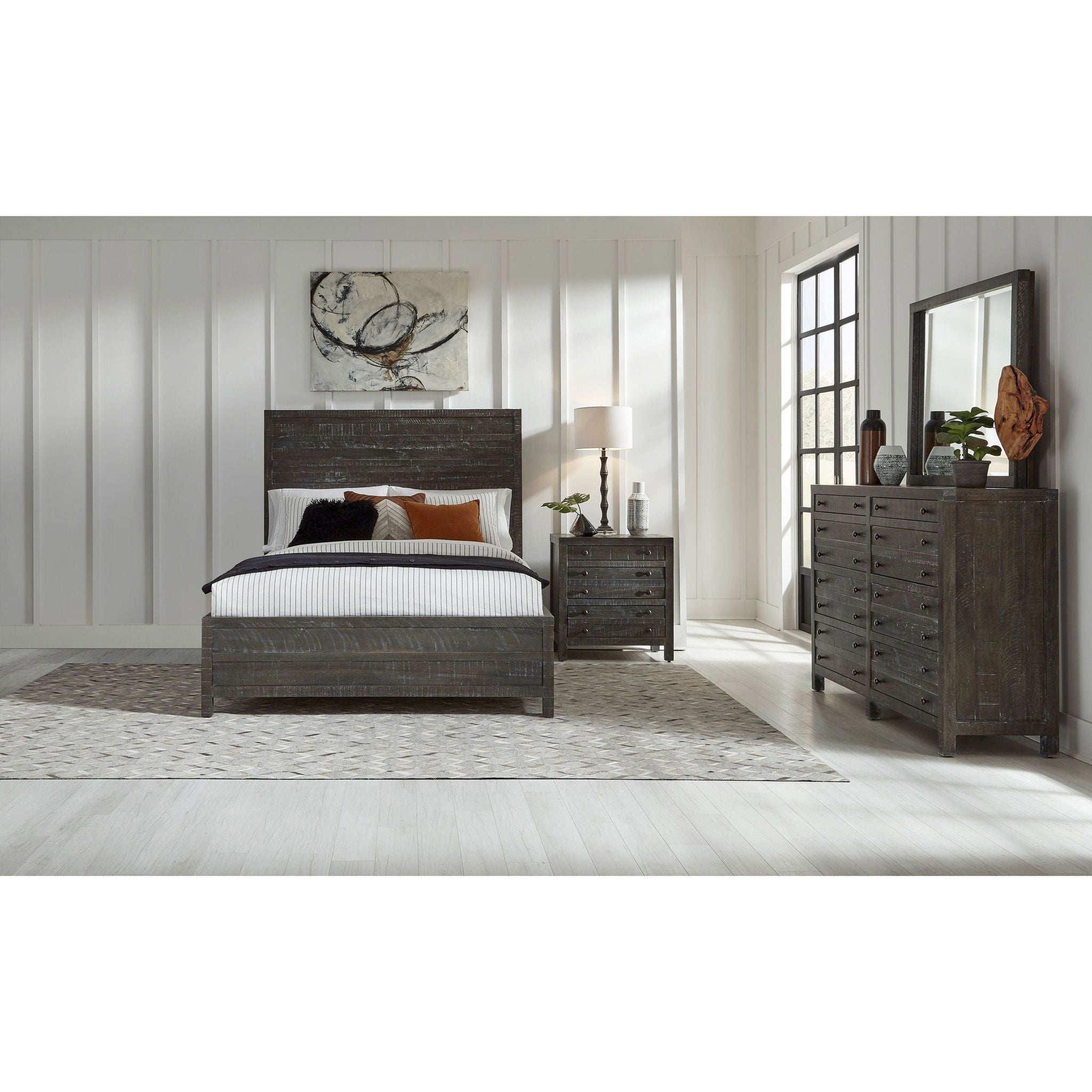Torsten California King Bedroom Collection in Gunmetal | Costco