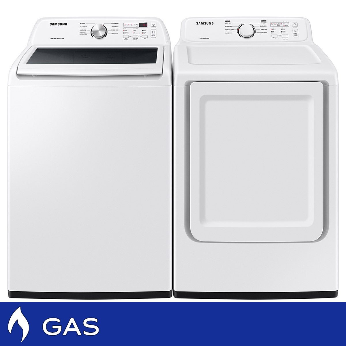 Samsung 4.4 cu. ft. Top Load Washer with ActiveWave Agitator and 7.2 cu. ft. Capacity GAS Dryer with Sensor Dry