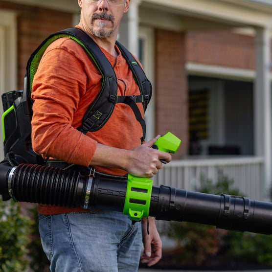 Greenworks 80V 800CFM Backpack Blower Only and Leaf Tarp | Costco
