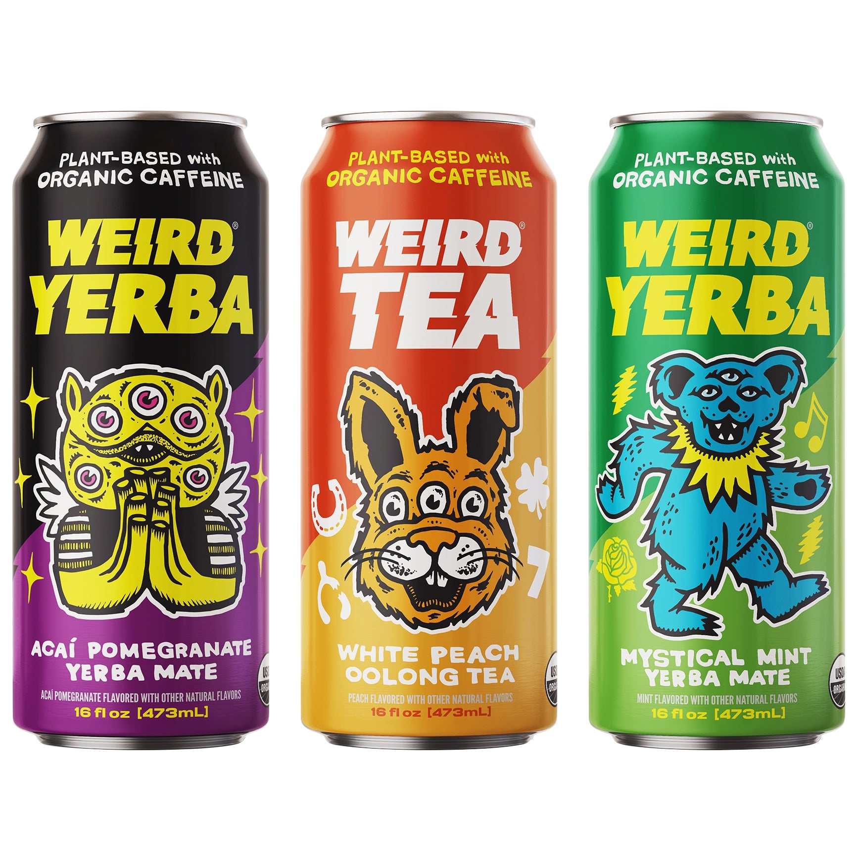 ORGANIC WEIRD YERBA & TEA VARIETY 12 PACK 16 OUNCES EACH