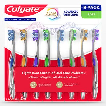 Colgate Toothbrush Advanced Whitening, 8-Pack