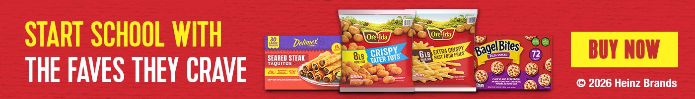 Bagel Bites Pizza Snacks, Cheese & Pepperoni, 72 ct, Delimex Delimex Seared Steak Taquitos, 30 ct, and Ore-Ida Crispy Tater Tots, 8 lbs, Food French Fries, Extra Crispy, 6 lbs & Crispy Crinkles French Fries, 8 lbs
