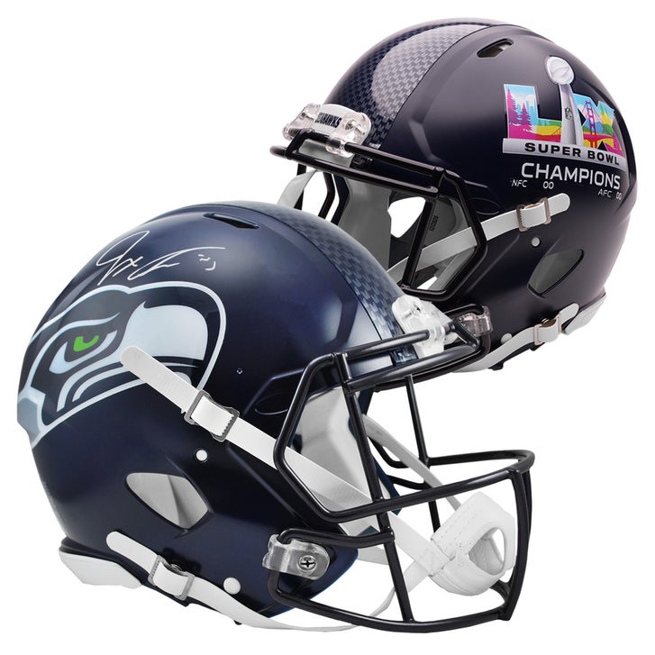 certified football helmets Signed Mini Helmet Gold Mystery Box a D3O fitment kit for an adjustable fit that provides additional protection Jaxon Smith-Njigba Autographed Seattle Seahawks
