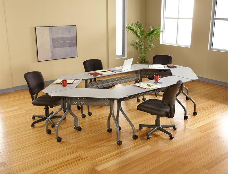 Iceberg OfficeWorks Melamine Mobile Training Table, 60 in L x 18