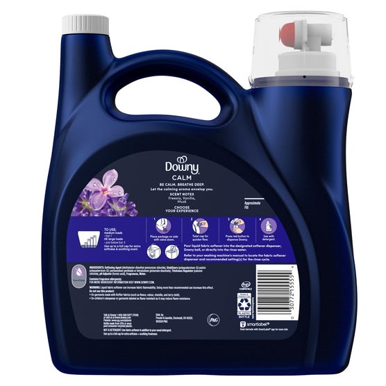 Downy Liquid Calm Soft 2-in-1 Fabric Softener, 164 loads, 111 fl