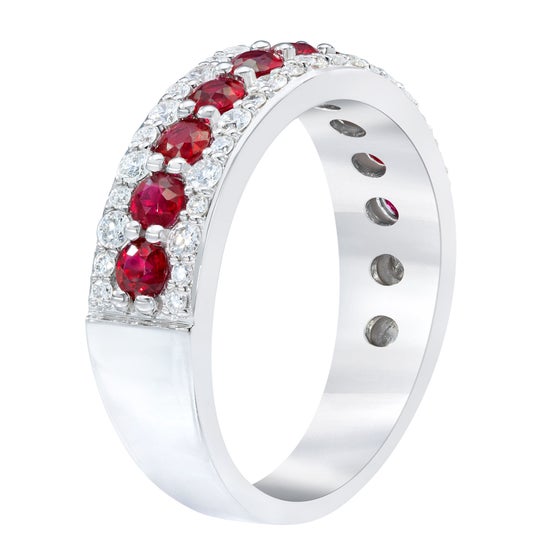 Ruby and Diamond 14kt White Gold Ring | Costco