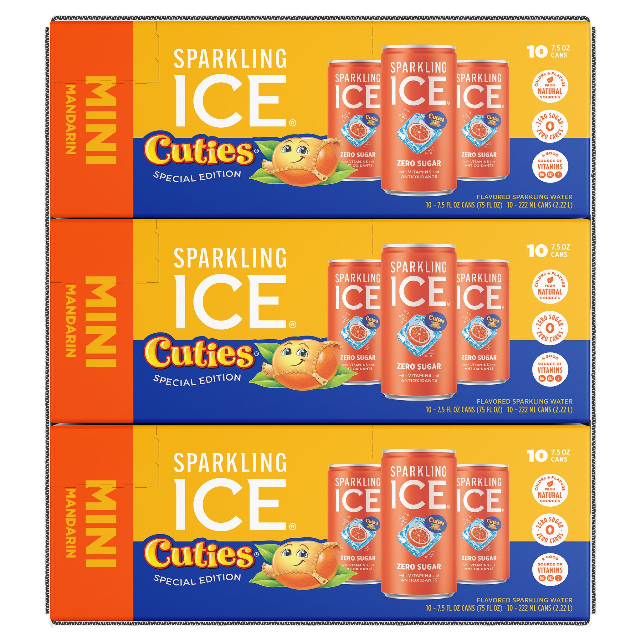 Sparkling Ice Sparkling Water Mini, Mandarin, 7.5 fl oz, 30-count