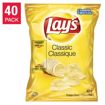 Lay's Classic Potato Chips, 40 × 40 g