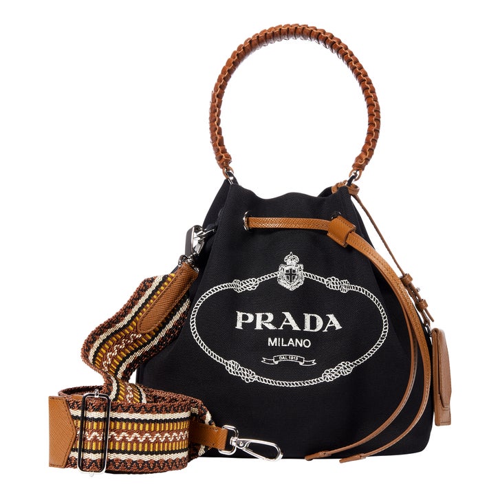 Prada Canvas and Leather Crossbody Bag, Black | Costco