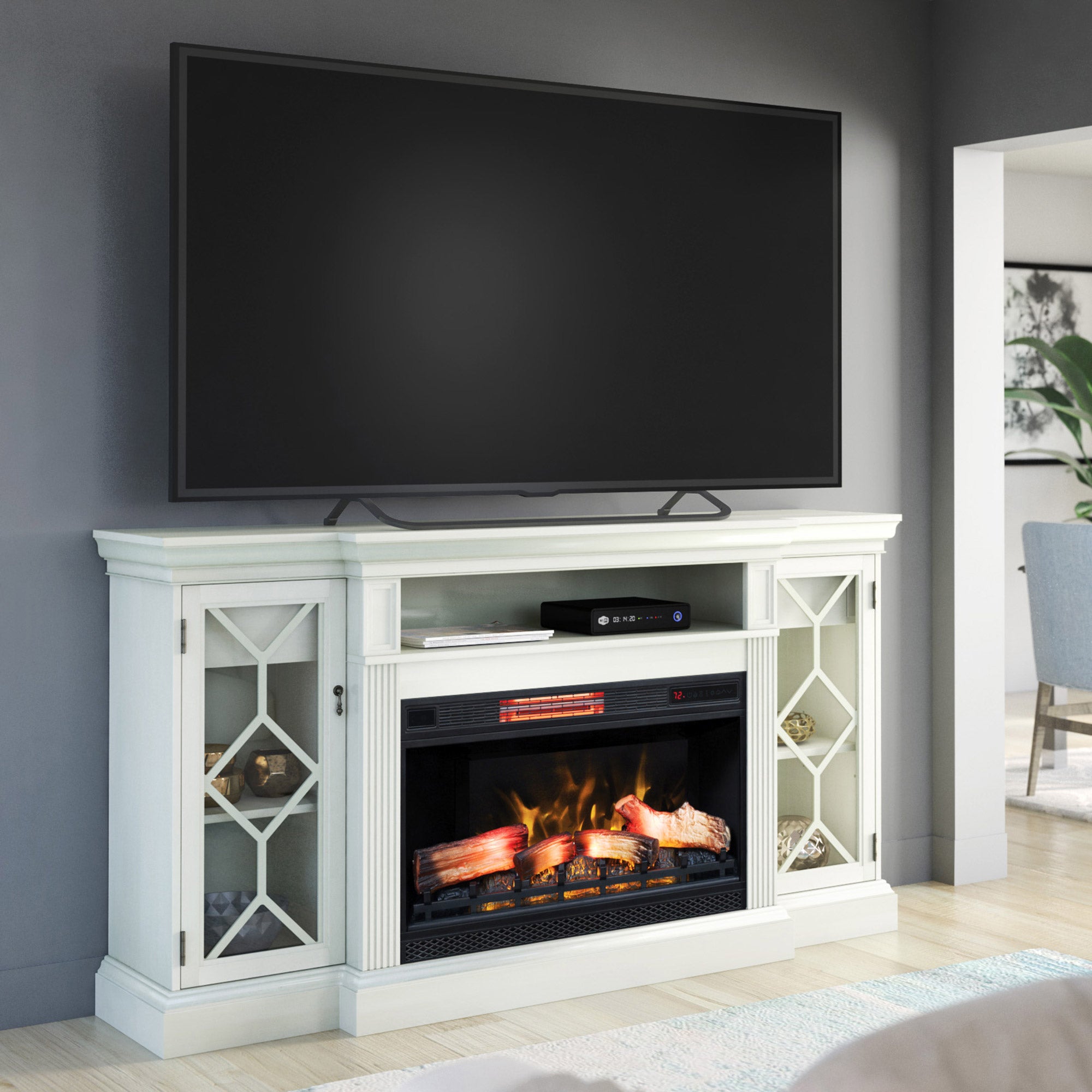 Tresanti Megandale TV Console with Classic Flame Electric