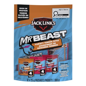 Jack Link's Mr Beast Bites Variety Pack, 12 x 25 g