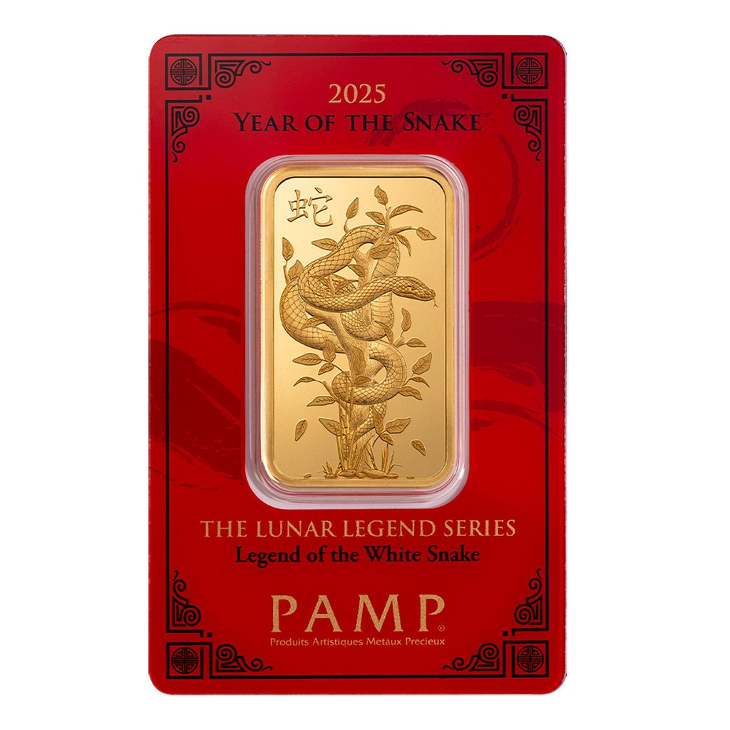 1 oz Gold Bar PAMP Suisse Lunar Legends White Snake | Costco