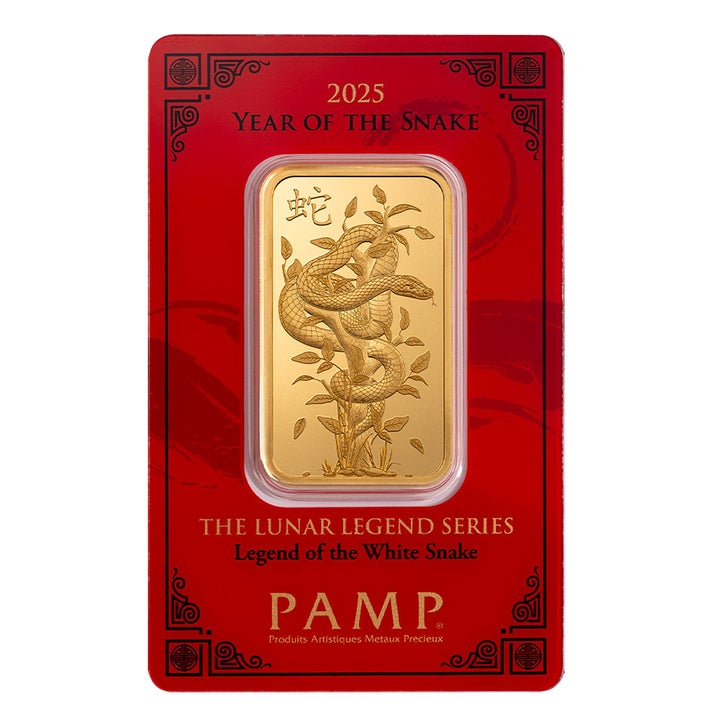 1 oz Gold Bar PAMP Suisse Lunar Legends White Snake | Costco