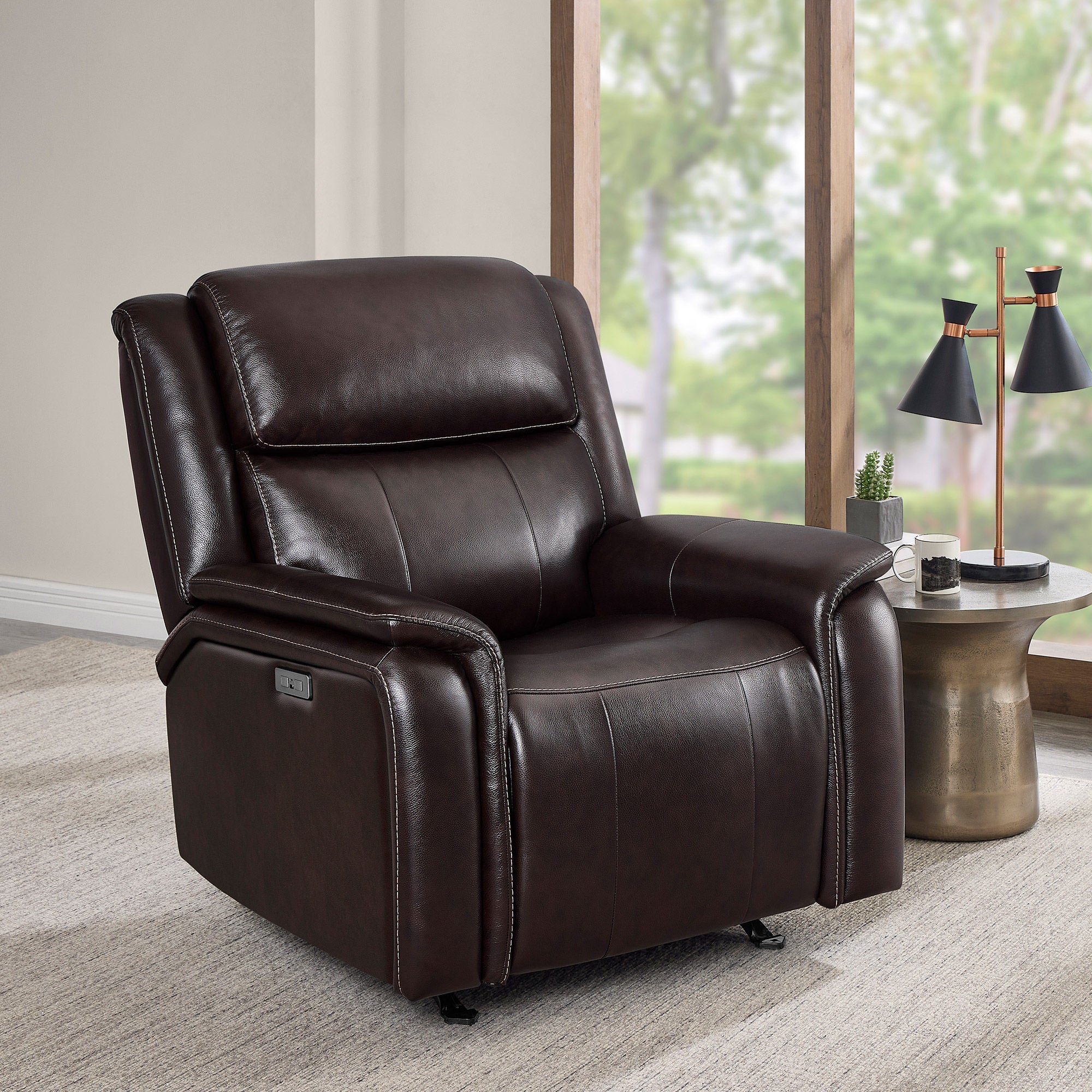 Barcalounger Bryson Leather Power Rocker Recliner with Power