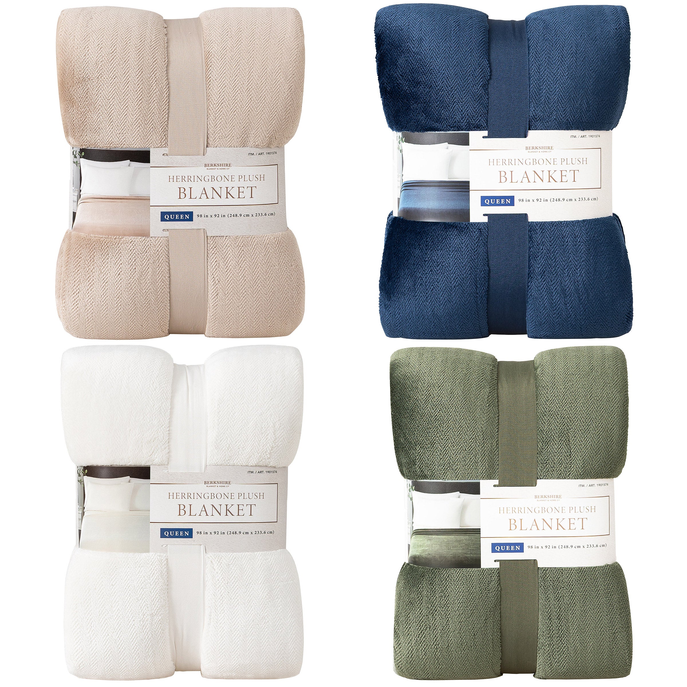 BERKSHIRE HERRINGBONE QUEEN BED BLANKET