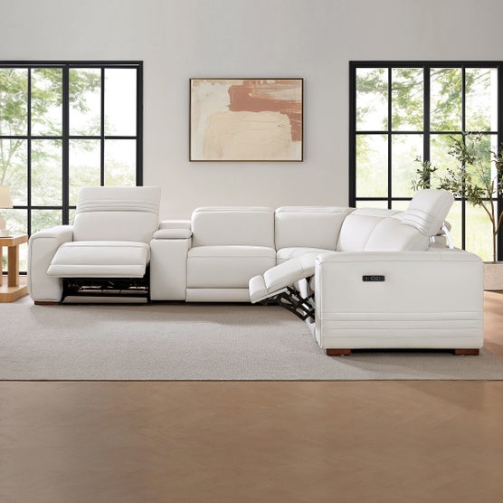 Karson Leather Power CloudZero Reclining Sectional with Power