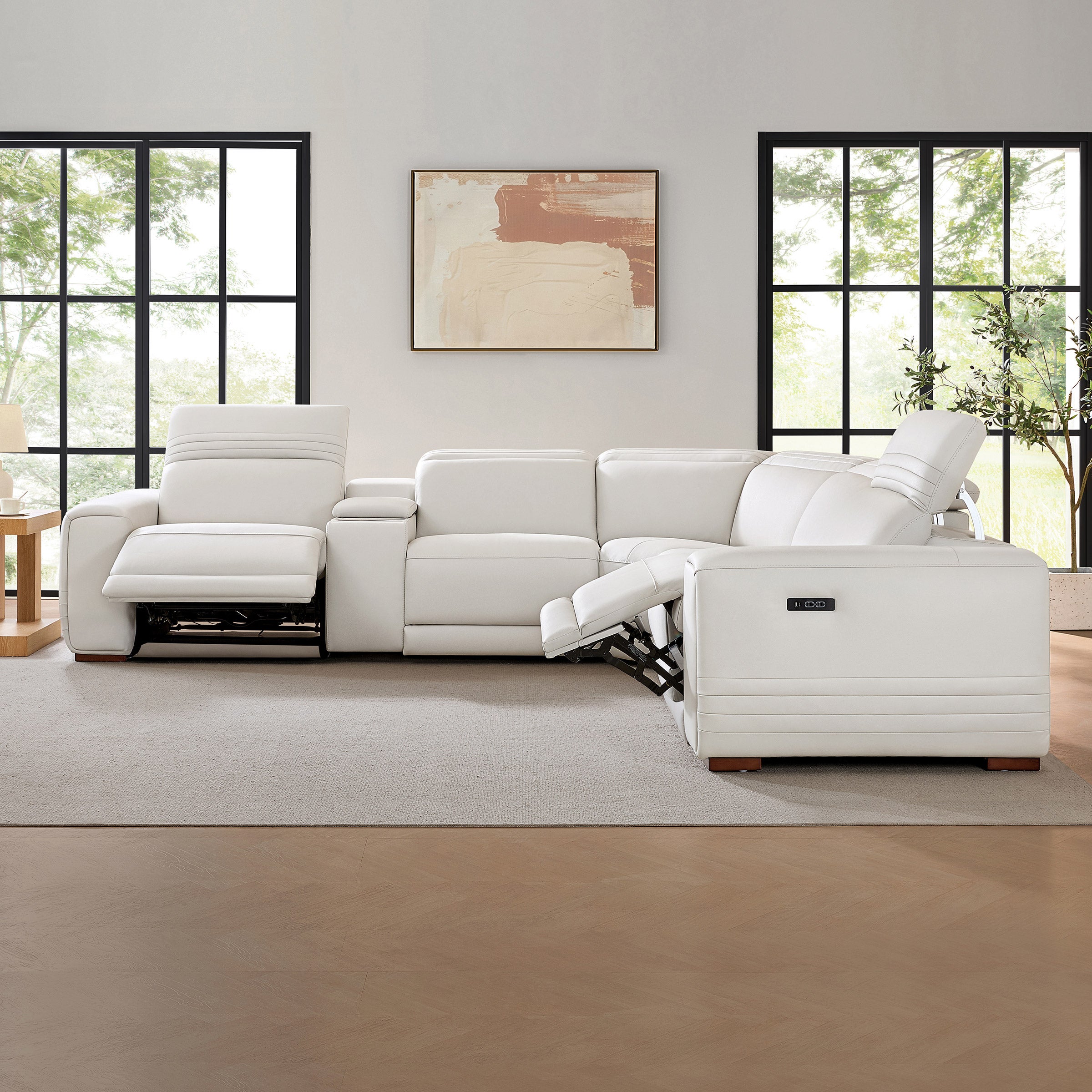Karson Leather Power CloudZero Reclining Sectional with Power