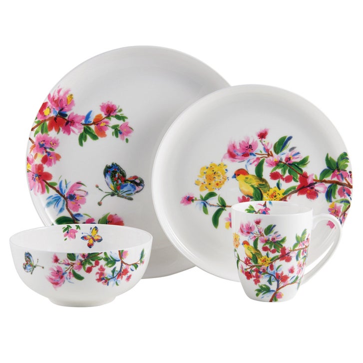 MIKASA  Garden BONE CHINA 磁器ポット Mikasa Butterfly Garden Bone China 16-piece Dinnerware Set | Costco
